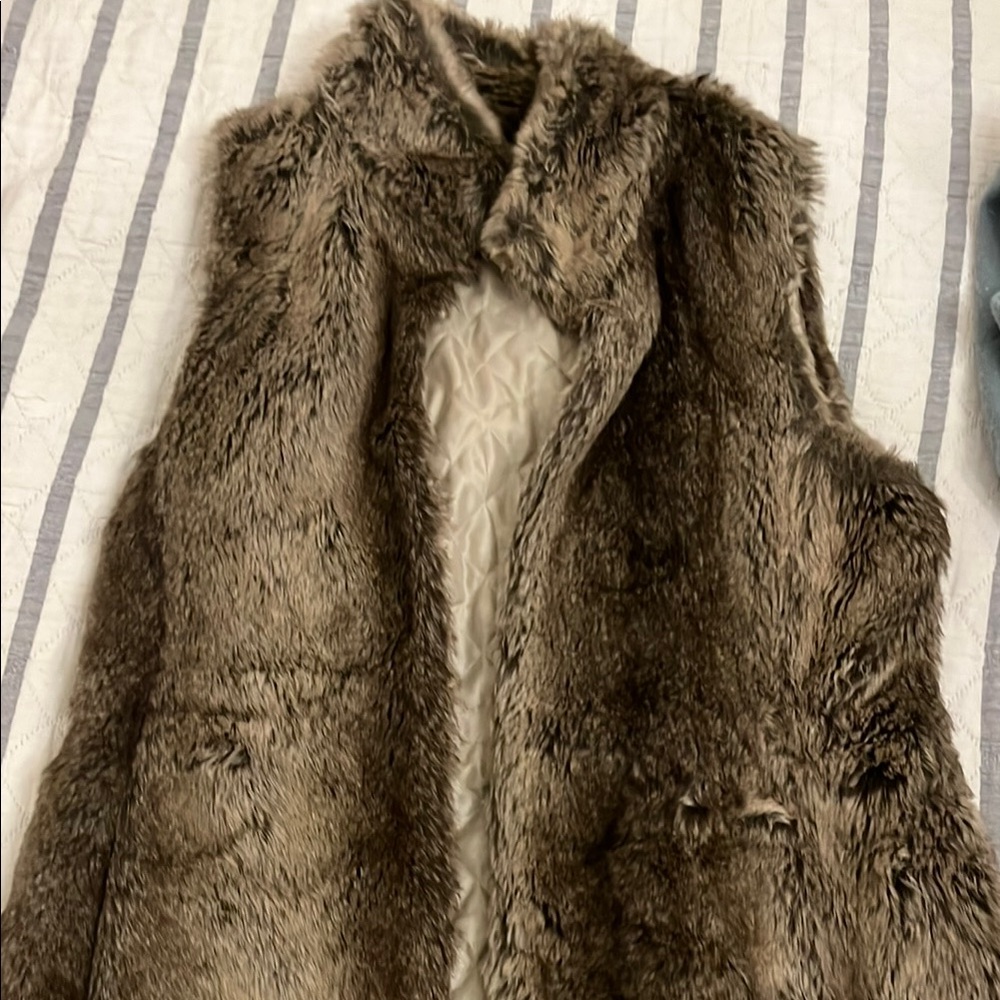 Banana Republic Brown Faux Fur Vest